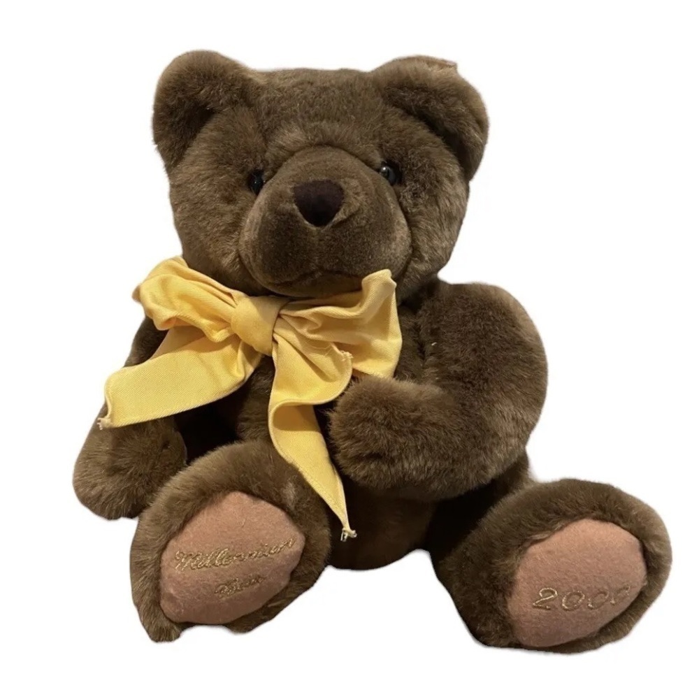 Mango Teddy Bear Plush Millenium 2000 Vintage Rare Magnetic Hands Heavy Peekaboo